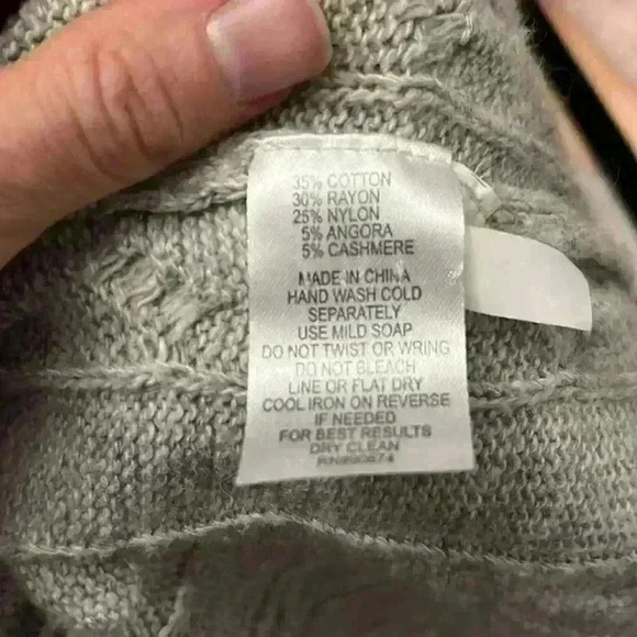 Boston Proper Heather Gray Cable Chiffon Sash Tie
Waist Cardigan Sweater XS - Picture 7 of 8